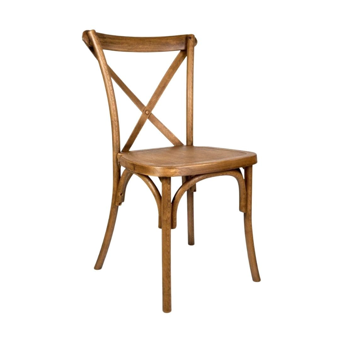 Chivari Chestnut Steel Skeleton™ Cross Back Chair CXRC-ST-AX