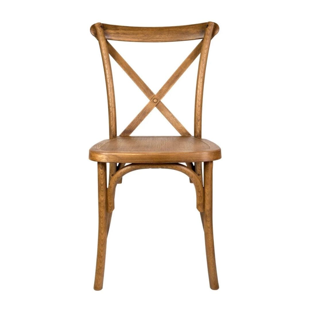 Chivari Chestnut Steel Skeleton™ Cross Back Chair CXRC-ST-AX