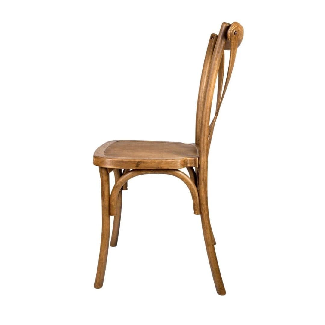 Chivari Chestnut Steel Skeleton™ Cross Back Chair CXRC-ST-AX