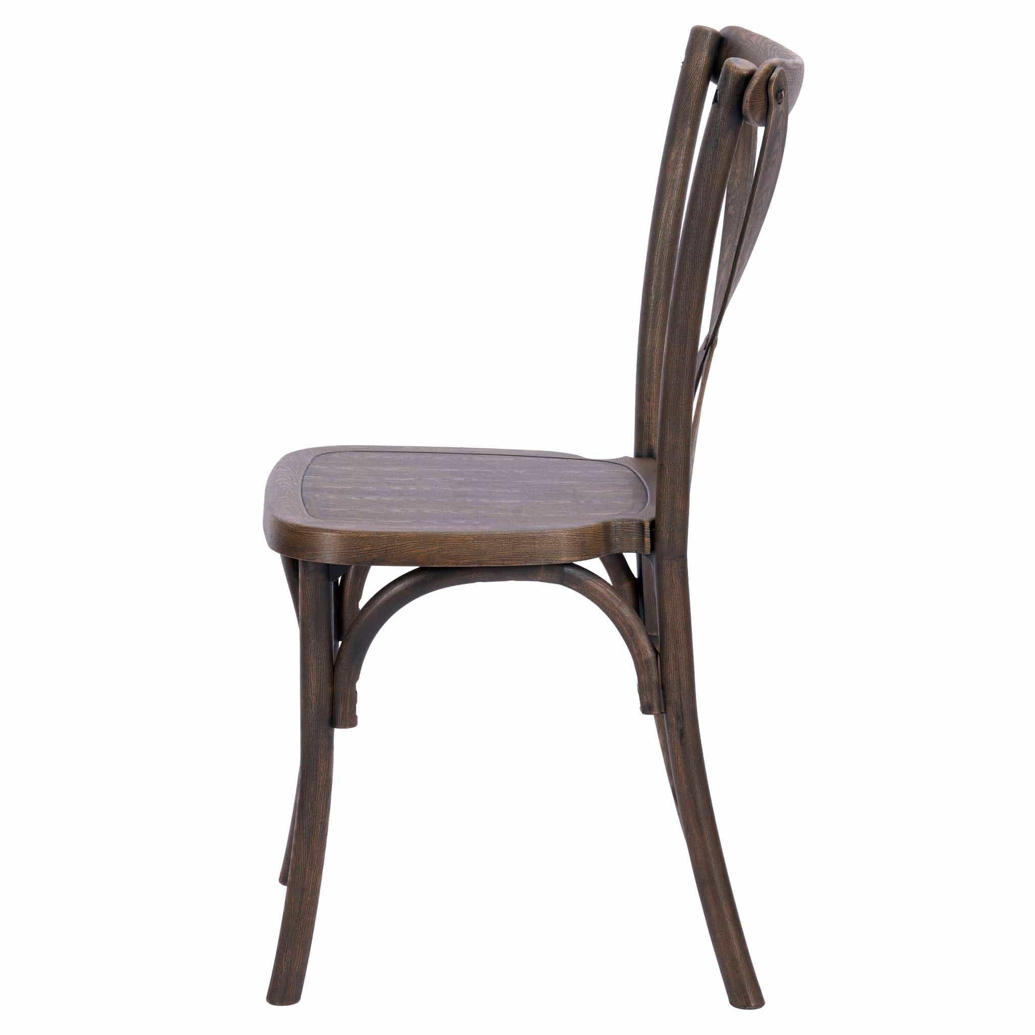 Chivari Fruitwood Steel Skeleton™ Cross Back Chair CXRF-ST-AX