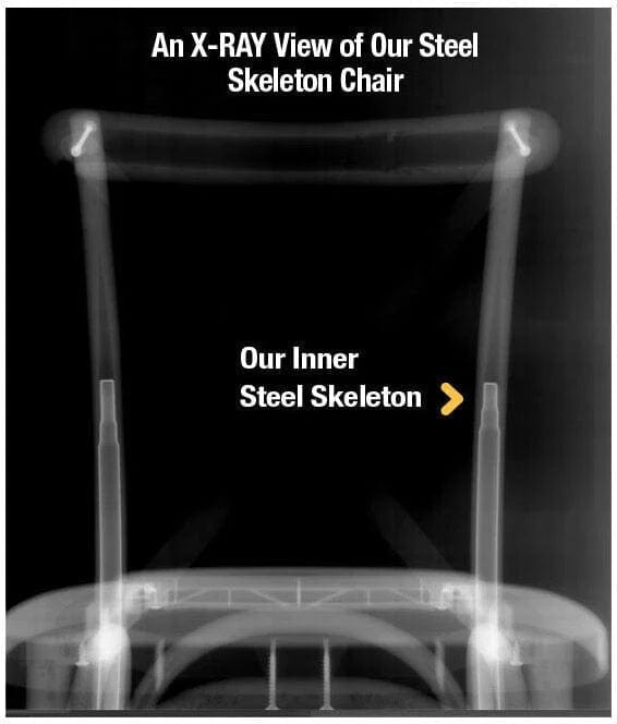 Chivari 32 Chair Pack Fruitwood Steel Skeleton™ Resin Cross Back Chair CXRF-STEEL-CX-T-32