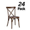Chivari 24 Pack Fruitwood Resin Steel Skeleton™ Cross Back Chair CXRF-STEEL-CX-T-24