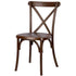 Chivari 24 Pack Fruitwood Resin Steel Skeleton™ Cross Back Chair CXRF-STEEL-CX-T-24