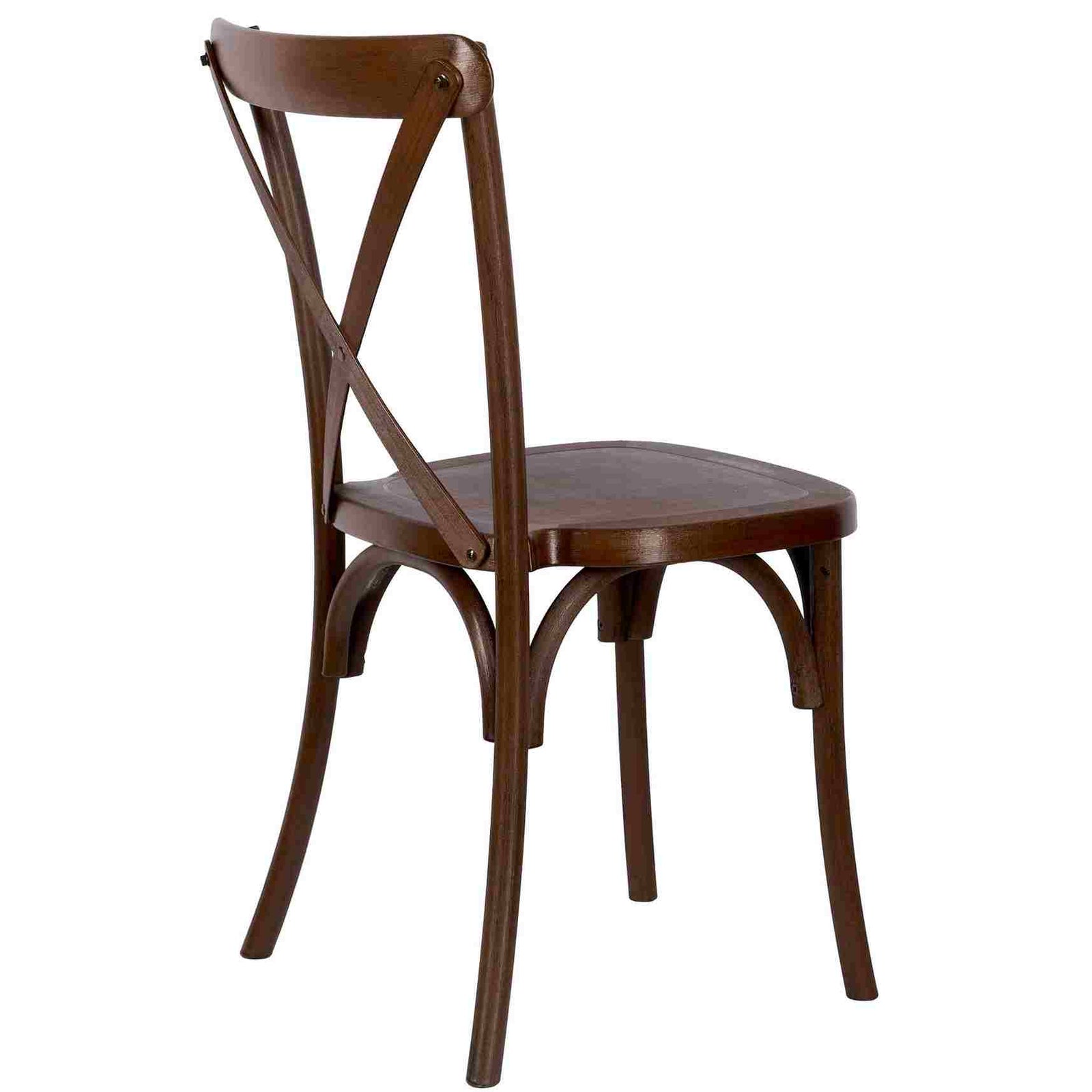 Chivari 24 Pack Fruitwood Resin Steel Skeleton™ Cross Back Chair CXRF-STEEL-CX-T-24