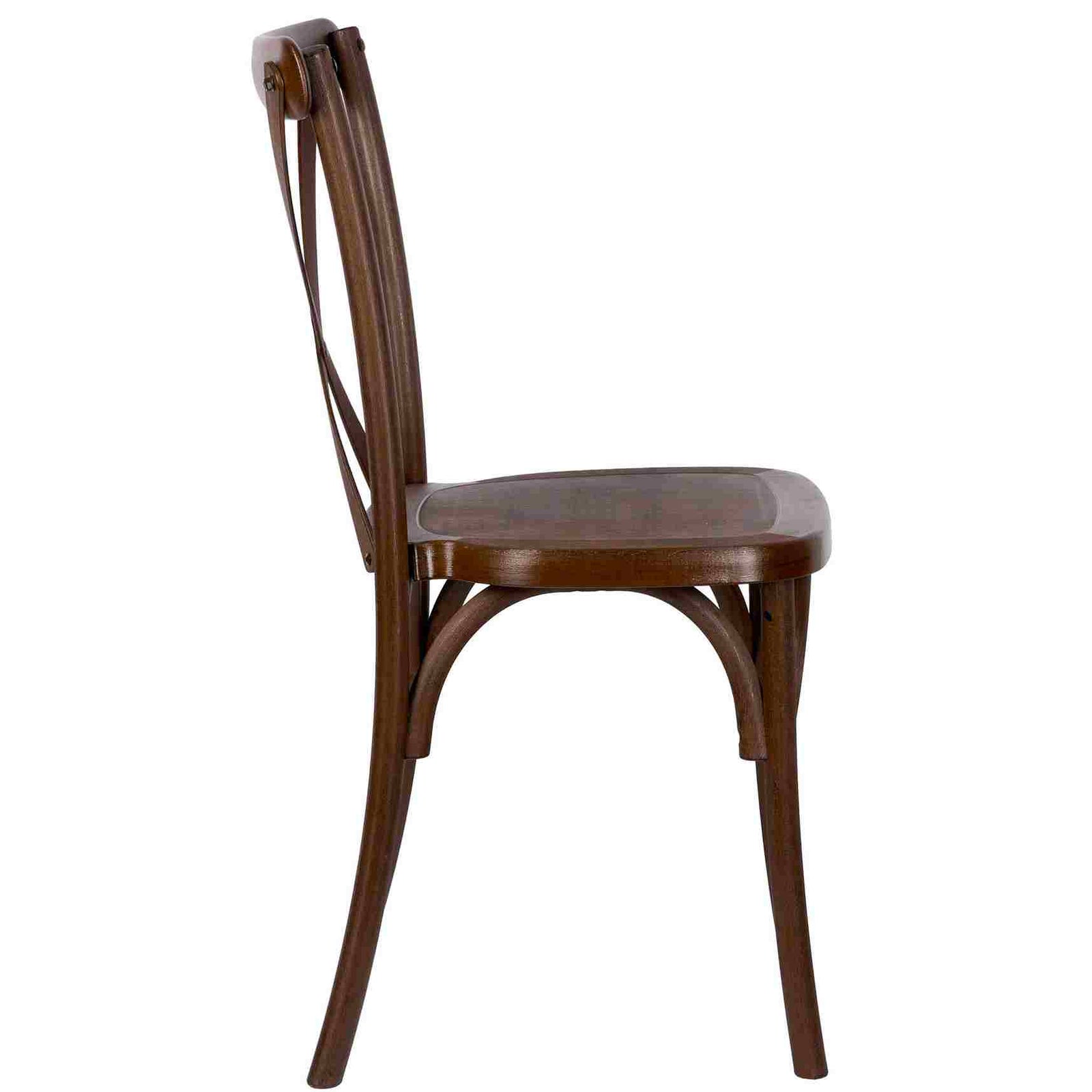 Chivari 24 Pack Fruitwood Resin Steel Skeleton™ Cross Back Chair CXRF-STEEL-CX-T-24