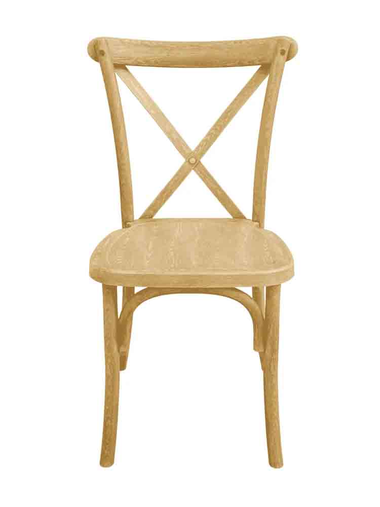 Chivari Natural Steel Skeleton™ Cross Back Chair CXRN-ST-AX