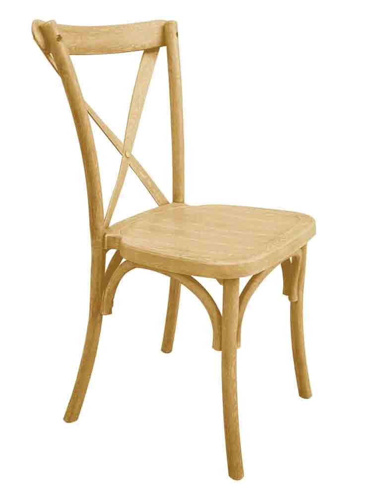 Chivari Natural Steel Skeleton™ Cross Back Chair CXRN-ST-AX