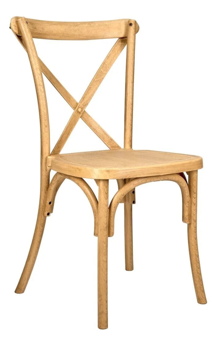 Chivari Scratch and Dent Natural Resin Steel Skeleton™ Cross Back Chair CXRN-STEEL-CX-T-SD