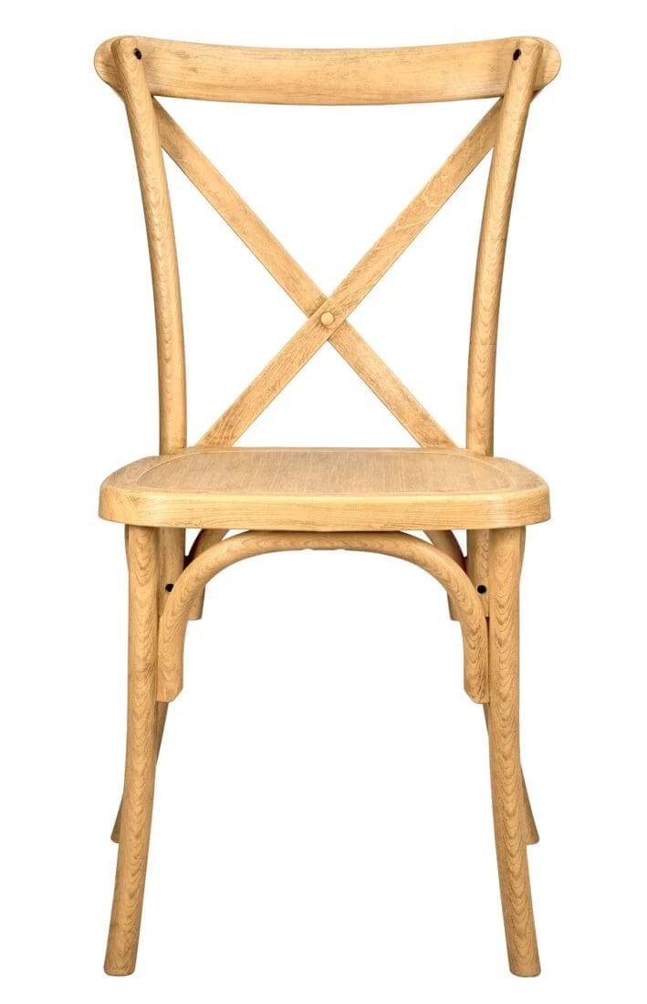 Chivari Scratch and Dent Natural Resin Steel Skeleton™ Cross Back Chair CXRN-STEEL-CX-T-SD