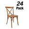 Chivari 24 Pack Walnut Resin Steel Skeleton™ Cross Back Chair CXRW-STEEL-CX-T-24