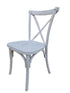 Chivari White Distressed Steel Skeleton™ Cross Back Chair CXRWD-ST-AX