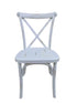 Chivari White Distressed Steel Skeleton™ Cross Back Chair CXRWD-ST-AX
