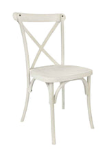 White Distressed Steel Skeleton™ Resin Cross Back Chair