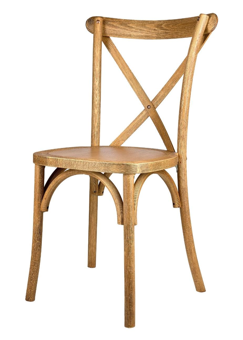 Chivari Chestnut Wood Cross Back Chair CXWC-ZG-T