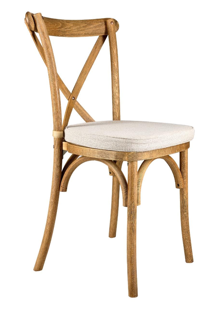 Chivari Chestnut Wood Cross Back Chair CXWC-ZG-T