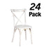 Chivari 24 Pack White Distressed ToughWood™ Cross Back Chair CXWWD-AX-T-24