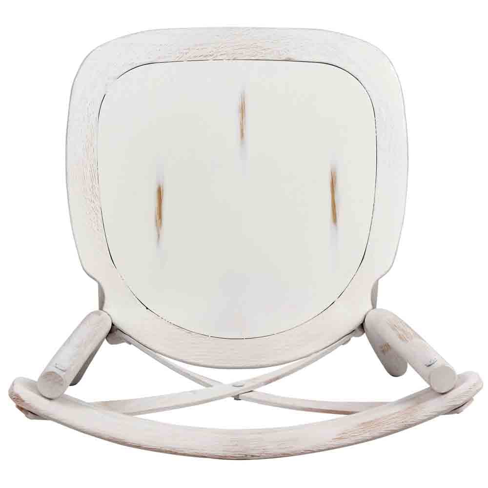 Chivari 24 Pack White Distressed ToughWood™ Cross Back Chair CXWWD-AX-T-24