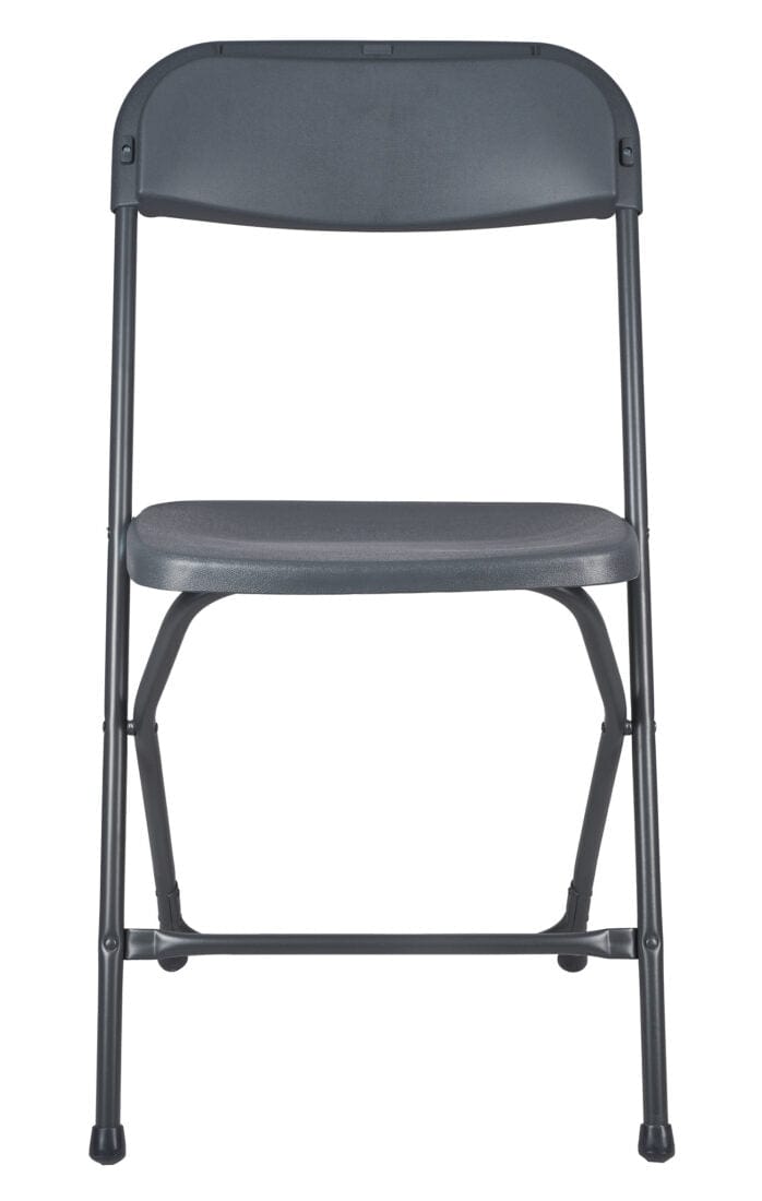 Chivari 100 Pack Dark Gray Plastic Folding Chair and 10 96" (8 Foot) Rectangular Plywood Banquet Table CFPGD-100PLY96-KT