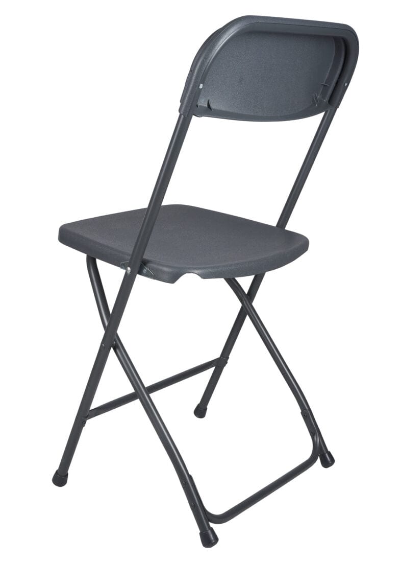 Chivari 100 Pack Dark Gray Plastic Folding Chair and 10 96" (8 Foot) Rectangular Plywood Banquet Table CFPGD-100PLY96-KT