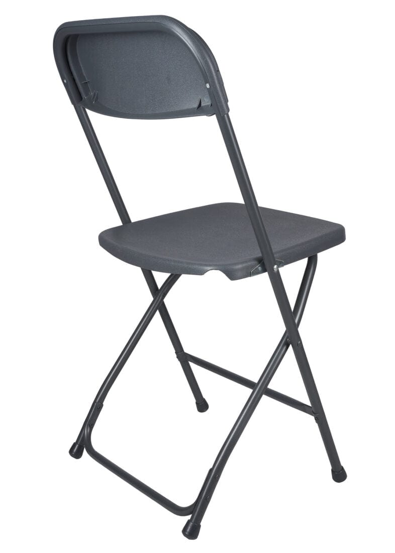Chivari 100 Pack Dark Gray Plastic Folding Chair and 10 96" (8 Foot) Rectangular Plywood Banquet Table CFPGD-100PLY96-KT