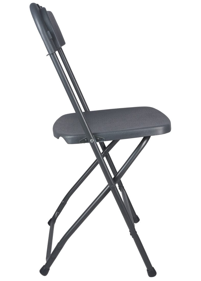 Chivari 100 Pack Dark Gray Plastic Folding Chair and 10 96