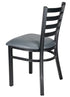 Chivari Ladder Back Restaurant Chair with Black Metal Frame and Dark Gray Vinyl Seat CLMBVDG-ZF-KT
