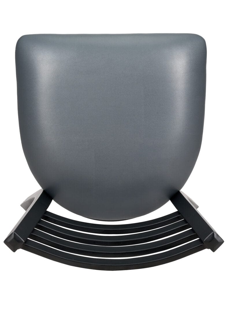 Chivari Ladder Back Restaurant Chair with Black Metal Frame and Dark Gray Vinyl Seat CLMBVDG-ZF-KT