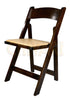 Chivari Fruitwood ToughWood™ Folding Chair with Tan Cushion CFWF-TAN-AX-T