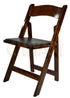 Chivari Fruitwood ToughWood™ Folding Chair with Black Cushion CFWF-BLK-AX-T