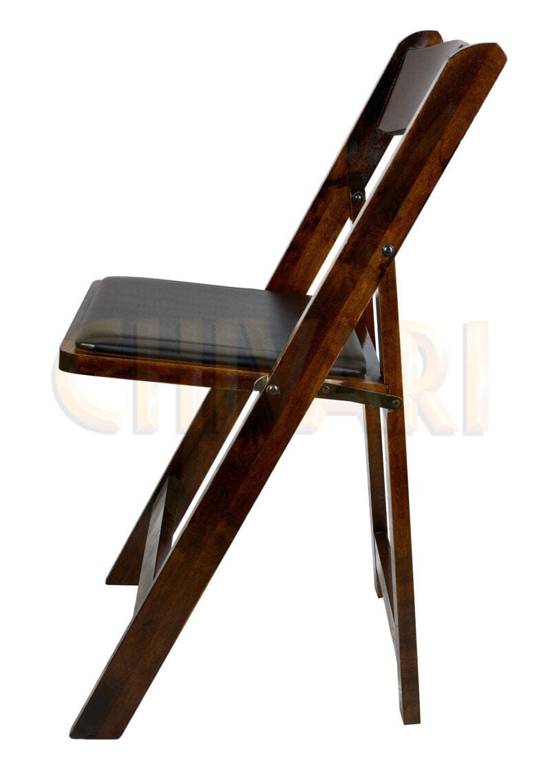 Chivari Fruitwood ToughWood™ Folding Chair with Black Cushion CFWF-BLK-AX-T