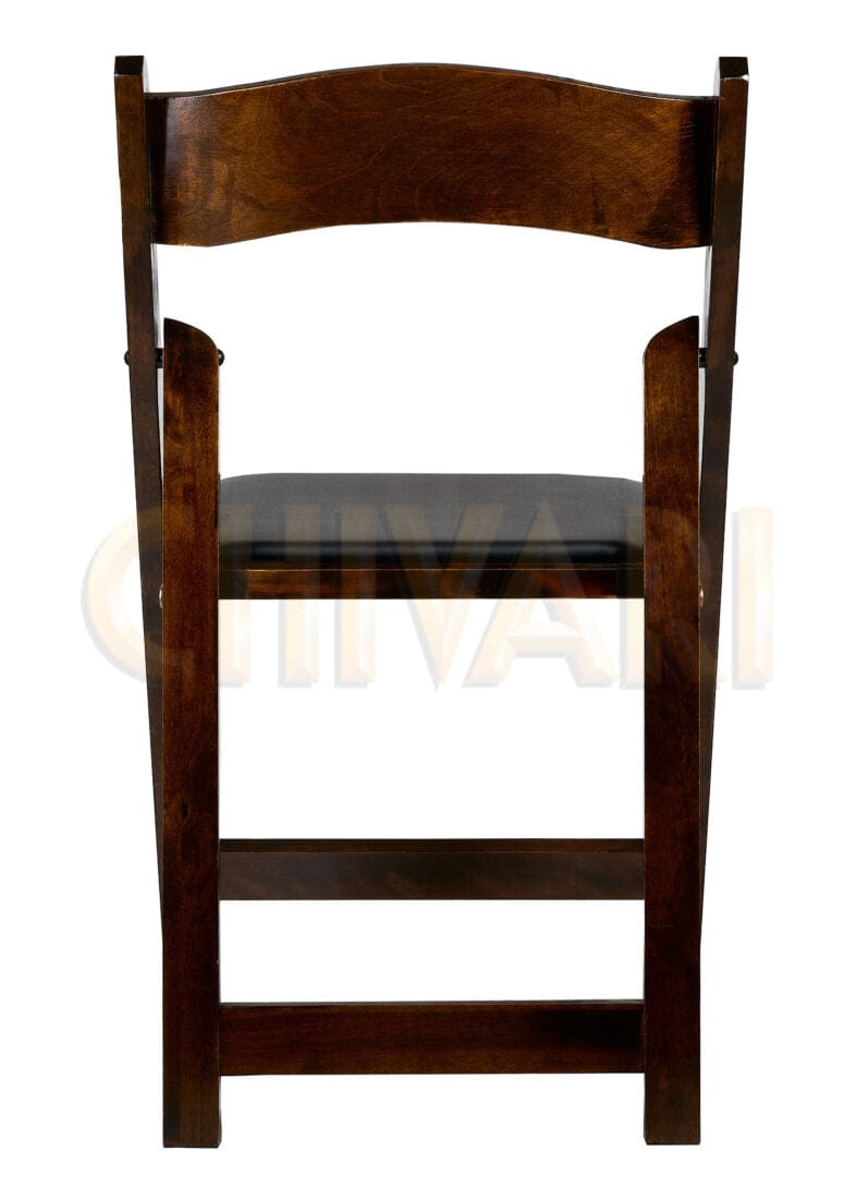Chivari Fruitwood ToughWood™ Folding Chair with Black Cushion CFWF-BLK-AX-T