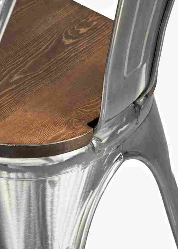 Chivari Dark Wood Tolix Chair Seat STWD-AX-T
