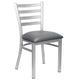 Chivari Ladder Back Restaurant Chair with Silver Frame and Dark Gray Vinyl Seat CLMSVDG-ZF-KT
