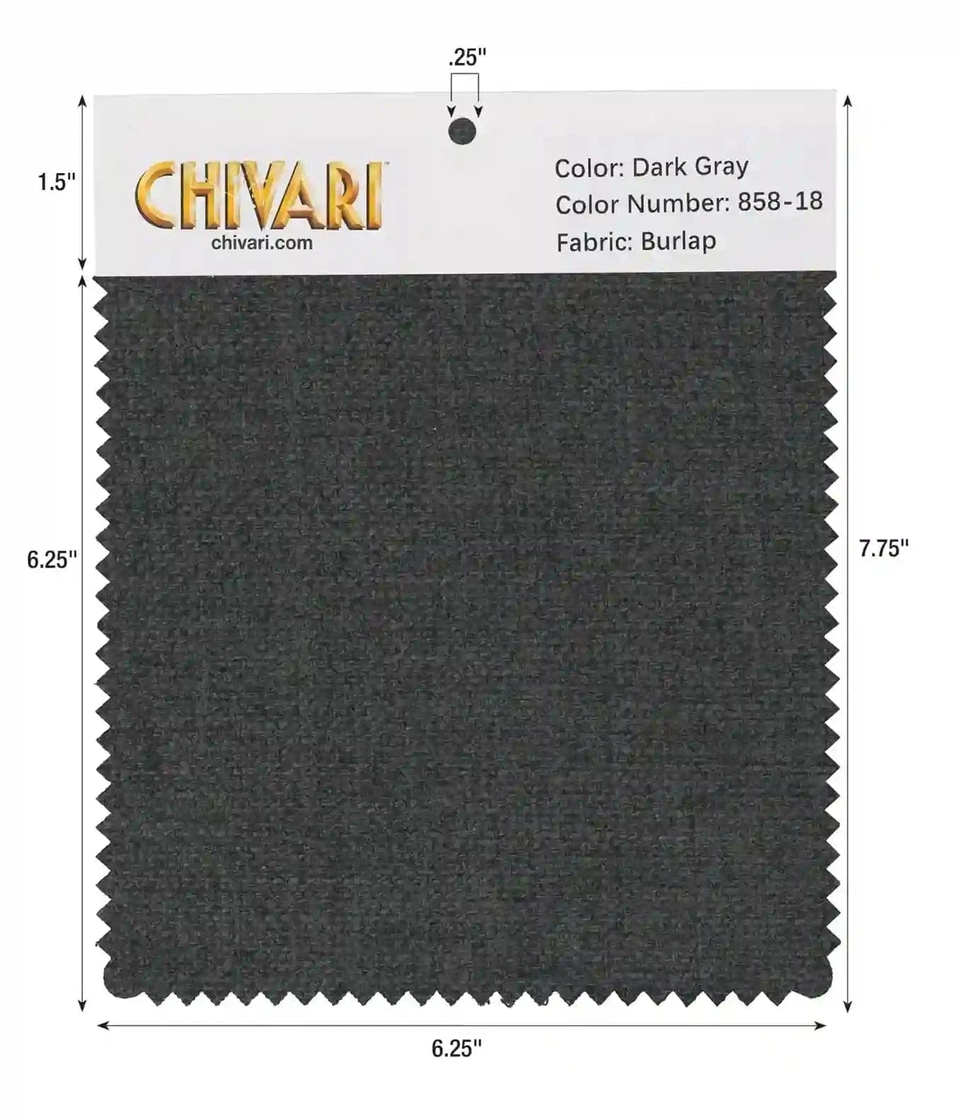 Chivari World’s Best Cushion Fabric Swatch – Dark Gray SW-B-DGR-A