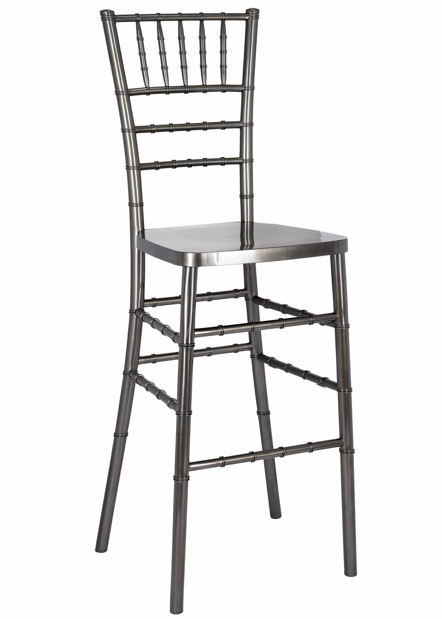 Chivari Metallic Silver Onyx Resin Steel Skeleton™ Chiavari Barstool BCRMG-ST-AX-T