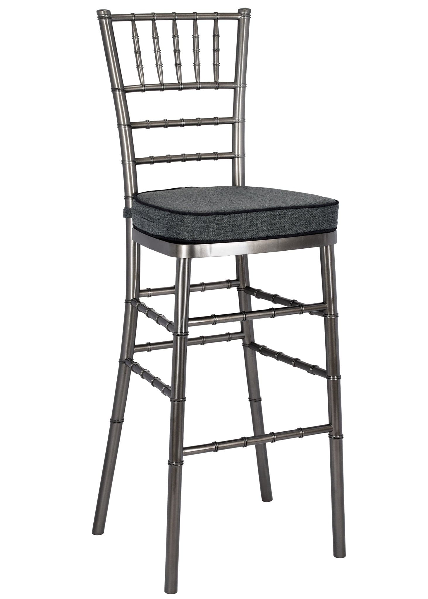 Chivari Metallic Silver Onyx Resin Steel Skeleton™ Chiavari Barstool BCRMG-ST-AX-T