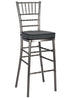 Chivari Metallic Silver Onyx Resin Steel Skeleton™ Chiavari Barstool BCRMG-ST-AX-T