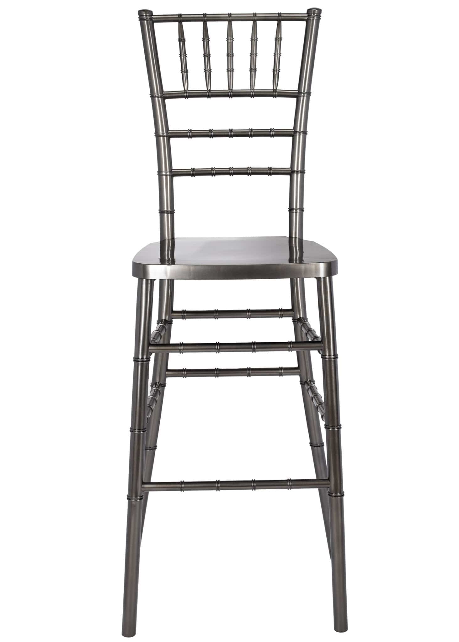 Chivari Metallic Silver Onyx Resin Steel Skeleton™ Chiavari Barstool BCRMG-ST-AX-T