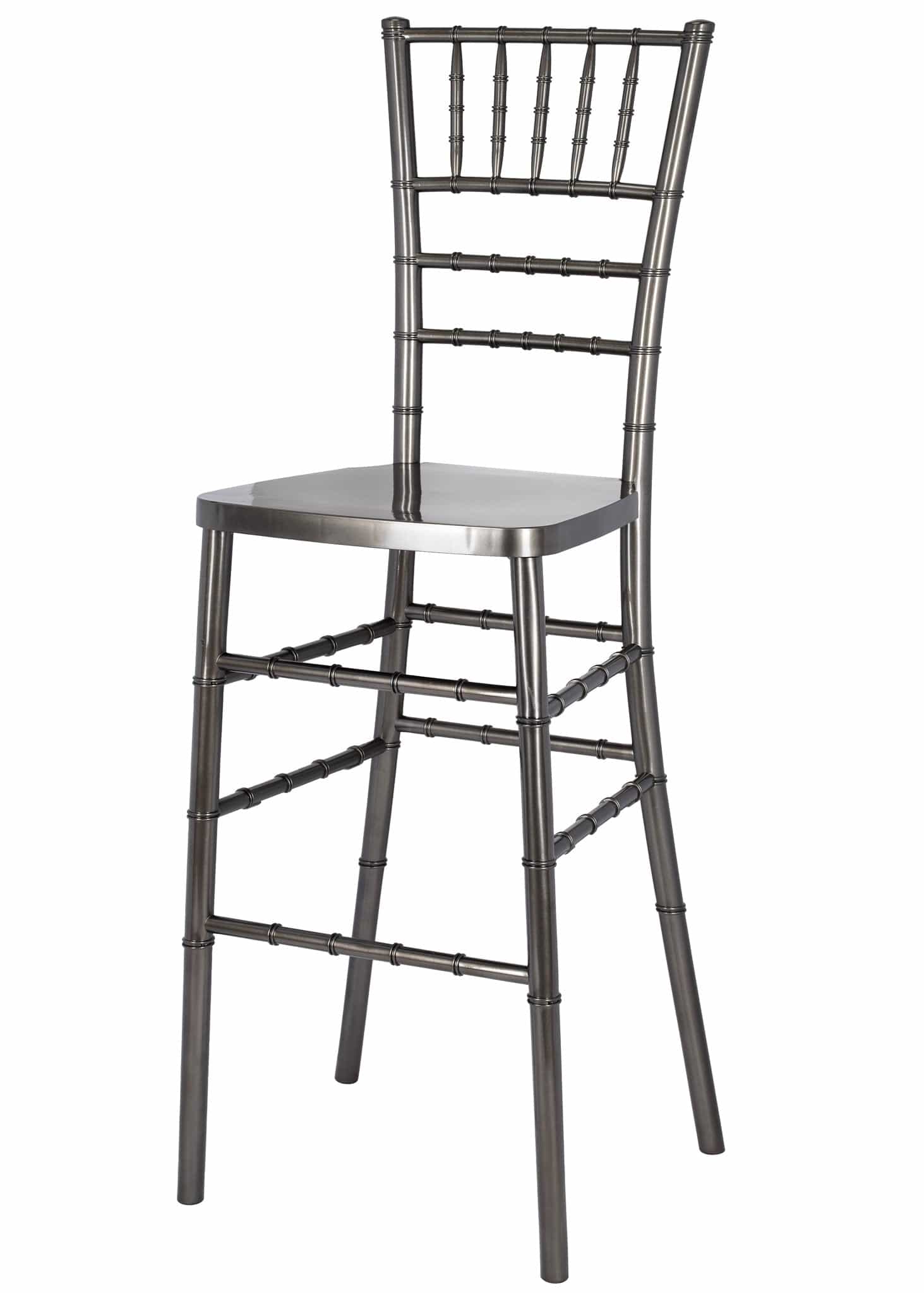 Chivari Metallic Silver Onyx Resin Steel Skeleton™ Chiavari Barstool BCRMG-ST-AX-T
