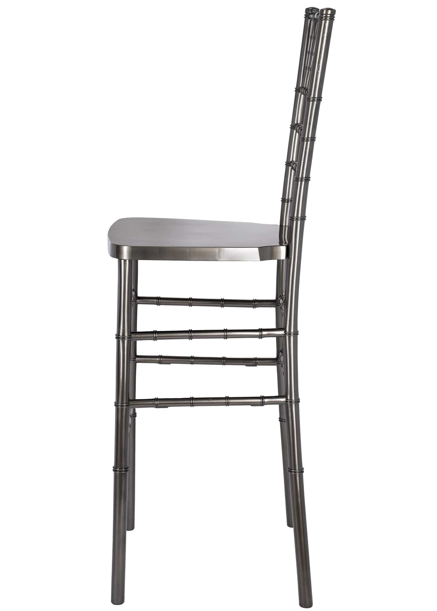 Chivari Metallic Silver Onyx Resin Steel Skeleton™ Chiavari Barstool BCRMG-ST-AX-T