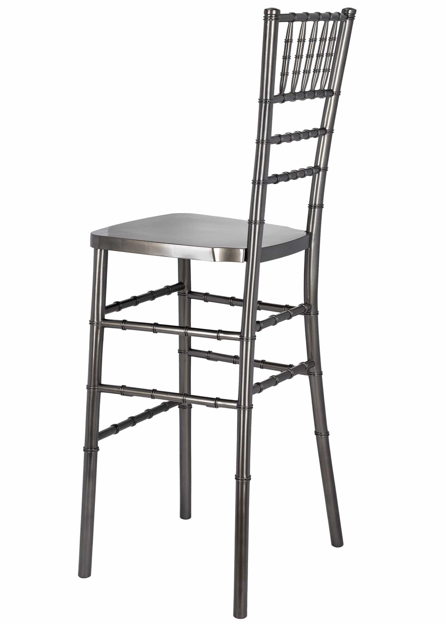 Chivari Metallic Silver Onyx Resin Steel Skeleton™ Chiavari Barstool BCRMG-ST-AX-T