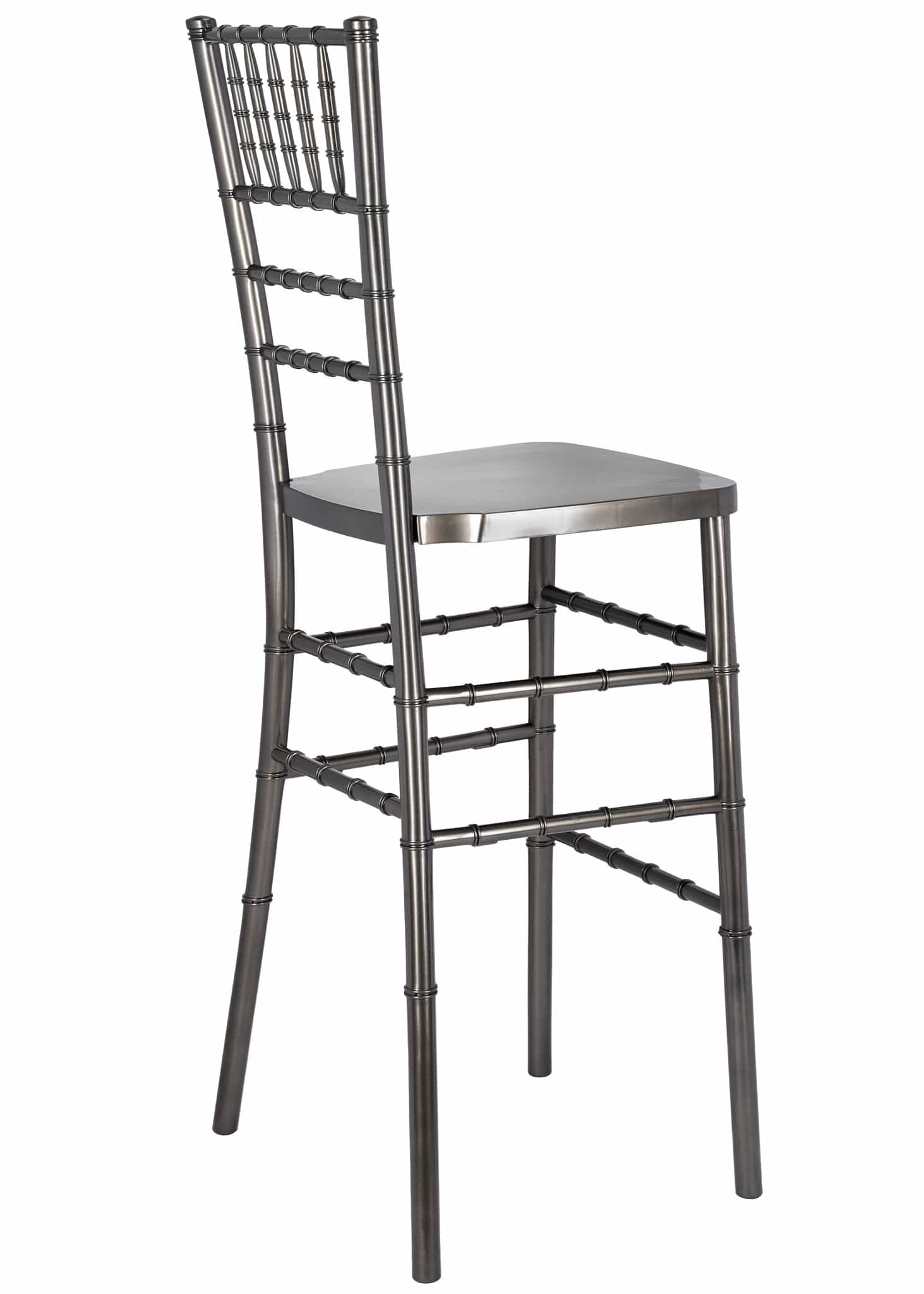 Chivari Metallic Silver Onyx Resin Steel Skeleton™ Chiavari Barstool BCRMG-ST-AX-T