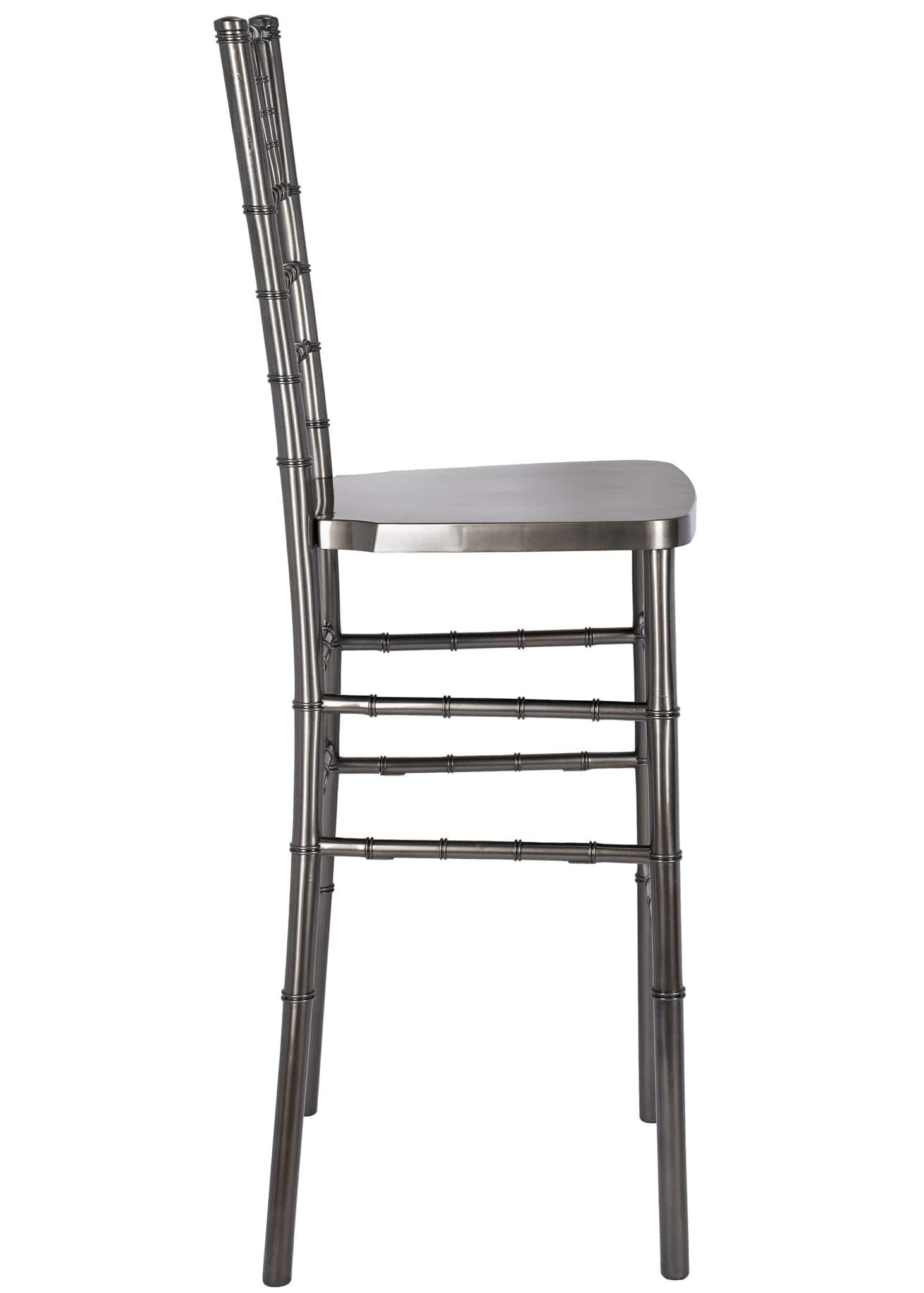 Chivari Metallic Silver Onyx Resin Steel Skeleton™ Chiavari Barstool BCRMG-ST-AX-T