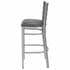 Chivari Ladder Back Bar Stool with Silver Frame and Dark Gray Vinyl Seat BLMSVDG-ZF-KT