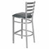 Chivari Ladder Back Bar Stool with Silver Frame and Dark Gray Vinyl Seat BLMSVDG-ZF-KT