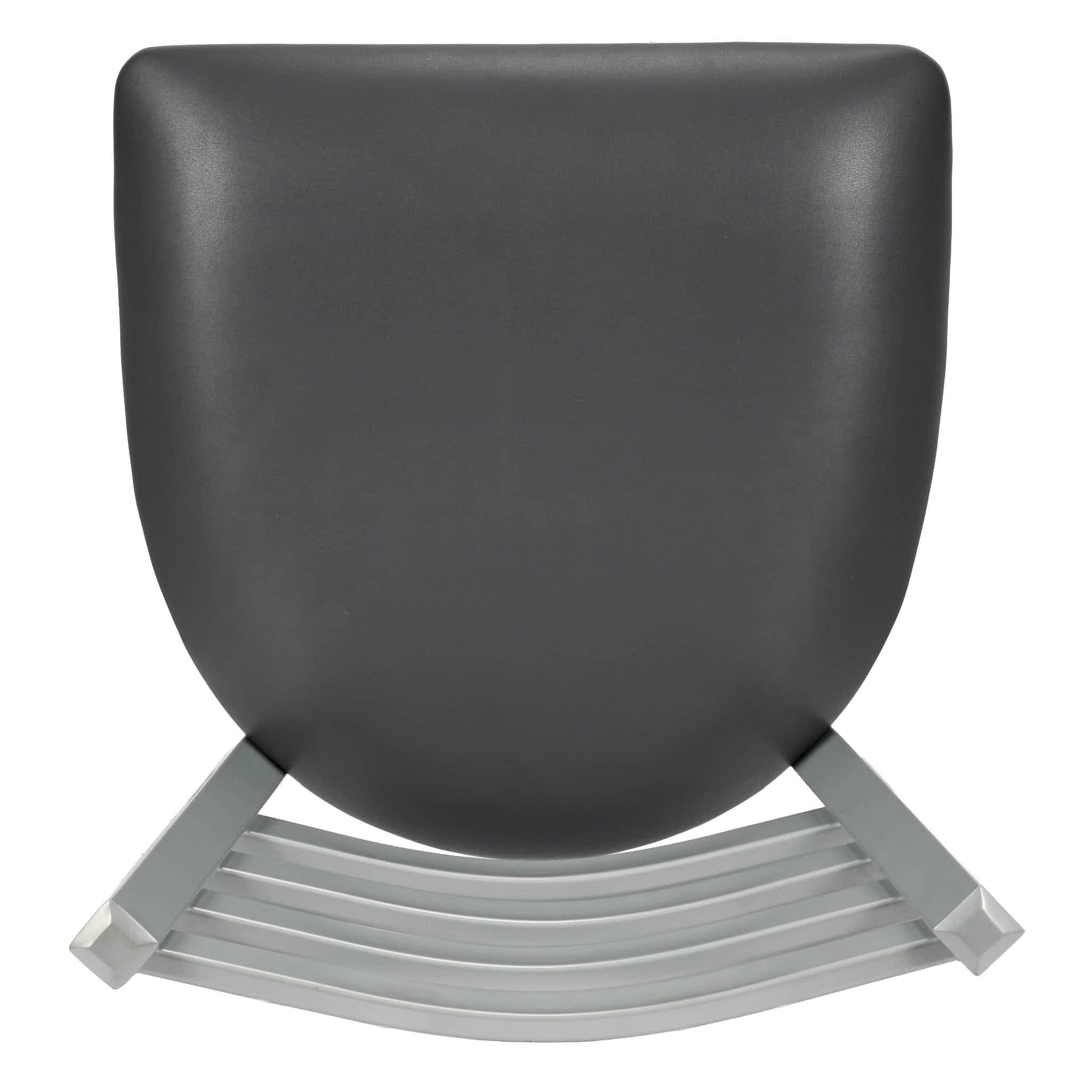 Chivari Ladder Back Bar Stool with Silver Frame and Dark Gray Vinyl Seat BLMSVDG-ZF-KT