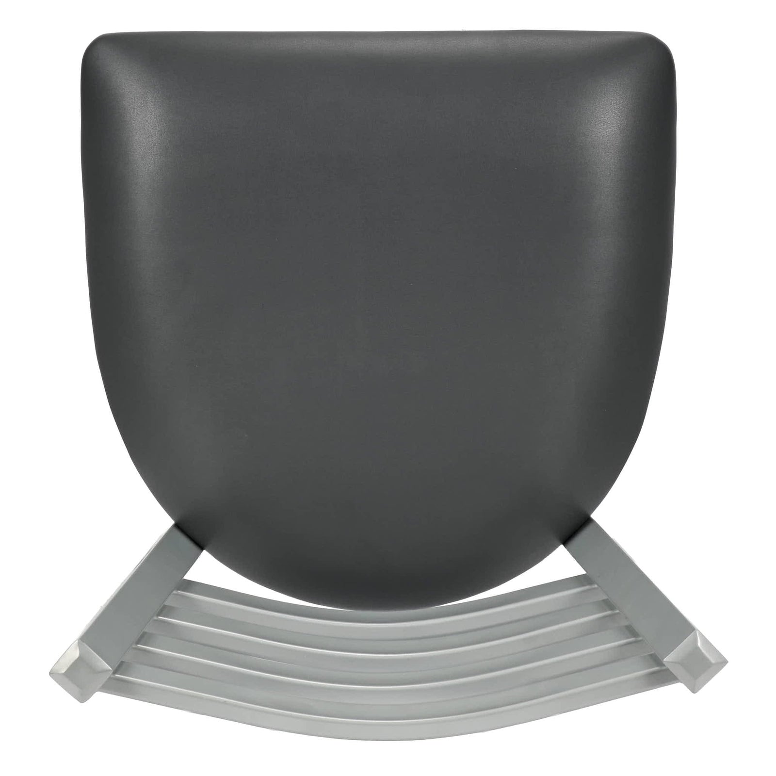 Chivari Ladder Back Bar Stool with Silver Frame and Dark Gray Vinyl Seat BLMSVDG-ZF-KT
