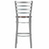 Chivari Ladder Back Bar Stool with Silver Frame and Dark Wood Seat BLMSWDW-ZF-KT