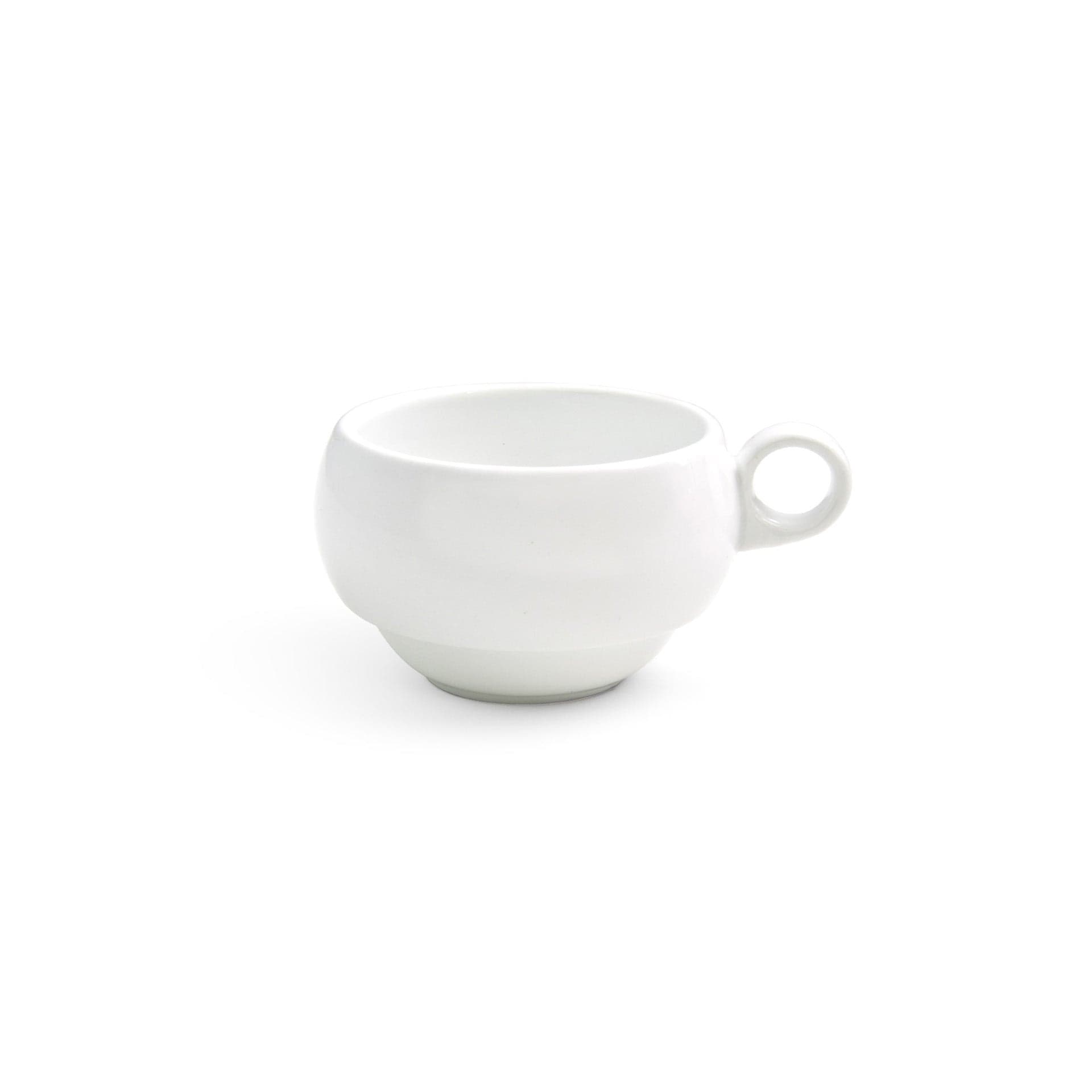 Front of the House FOH DCS026WHP23 Monaco 9 oz Superwhite Round Porcelain Cup - Case of 12 FOH-DCS026WHP23