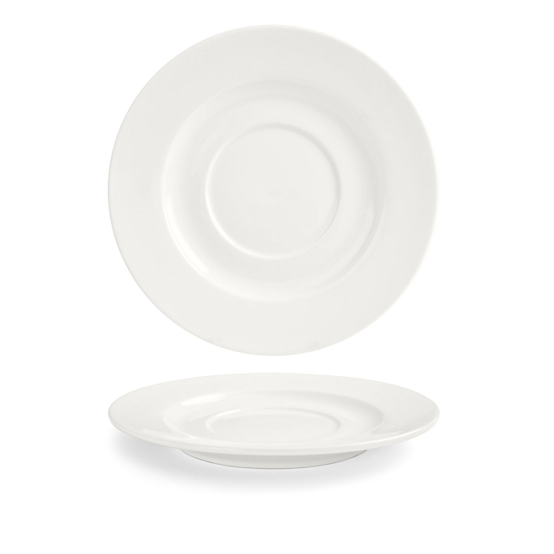 Front of the House FOH DCS035BEP23 8" Round Catalyst® Monaco Saucer - Case of 12 FOH-DCS035BEP23